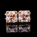 SAVOYSHI Luxury gold gemstone cufflinks men and women French cufflinks(Gold)