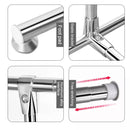 120-200cm Telescopic Drying Rack Outdoor Calcony Storage Shelf Stainless Steel Hanger Single Rod Clothes Rack(Silver)