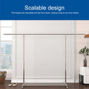 120-200cm Telescopic Drying Rack Outdoor Calcony Storage Shelf Stainless Steel Hanger Single Rod Clothes Rack(Silver)