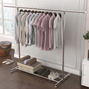 120-200cm Telescopic Drying Rack Outdoor Calcony Storage Shelf Stainless Steel Hanger Single Rod Clothes Rack(Silver)