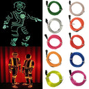 Flexible LED Light EL Wire String Strip Rope Glow Decor Neon Lamp USB Controlle 3M Energy Saving Mask Glasses Glow Line F277(Lemon Yellow Light)