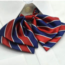 Women Professional Bow Tie Striped Polyester Bow-knot Bow Tie(H09 Navy Red)