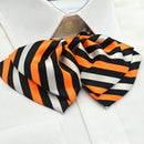 Women Professional Bow Tie Striped Polyester Bow-knot Bow Tie(H10 Orange Black)