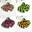 Women Professional Bow Tie Striped Polyester Bow-knot Bow Tie(H10 Orange Black)