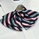 Women Professional Bow Tie Striped Polyester Bow-knot Bow Tie(H11 Pink Blue)