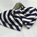 Women Professional Bow Tie Striped Polyester Bow-knot Bow Tie(H12 White Black)