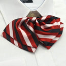 Women Professional Bow Tie Striped Polyester Bow-knot Bow Tie(H14 Red White)