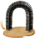 Pet Cat Self Groomer With Round Fleece Base Animal Detachable Comb Brush Scratching Toy
