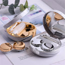 Marbling Plating Color Contact Lens Case Glasses Box(Gold)