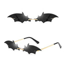 Bat Sunglasses Men and Women Street Fashion Sun Glasses(Gold+Grey)