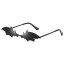 Bat Sunglasses Men and Women Street Fashion Sun Glasses(Black+Grey)