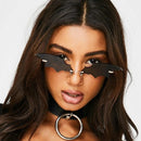 Bat Sunglasses Men and Women Street Fashion Sun Glasses(Black+Grey)