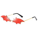 Bat Sunglasses Men and Women Street Fashion Sun Glasses(Gold+Red)