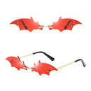 Bat Sunglasses Men and Women Street Fashion Sun Glasses(Gold+Red)