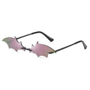 Bat Sunglasses Men and Women Street Fashion Sun Glasses(Black+Purple)