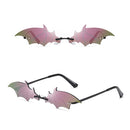 Bat Sunglasses Men and Women Street Fashion Sun Glasses(Black+Purple)