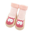 Autumn And Winter Thickened Terry Baby Shoes And Socks Children's Non-slip Soft Bottom Floor Socks, Size:Base Length 14 CM(Pink Owl)