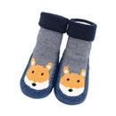 Autumn And Winter Thickened Terry Baby Shoes And Socks Children's Non-slip Soft Bottom Floor Socks, Size:Base Length 14 CM(Navy Fox)