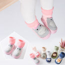Autumn And Winter Thickened Terry Baby Shoes And Socks Children's Non-slip Soft Bottom Floor Socks, Size:Base Length 14 CM(Navy Fox)