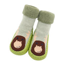 Autumn And Winter Thickened Terry Baby Shoes And Socks Children's Non-slip Soft Bottom Floor Socks, Size:Base Length 14 CM(Green Fawn)