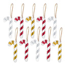 10 Packs Christmas Ornament Christmas Tree Pendant J-shaped Cane(Red)