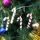 10 Packs Christmas Ornament Christmas Tree Pendant J-shaped Cane(Red)