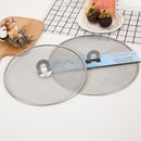 2 PCS Stainless Steel Oil Proof Cover Fried Oil Splash Proof Net Cover Pizza Tray Kitchen Gadget, Size:33cm(Stainless steel)