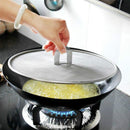 2 PCS Stainless Steel Oil Proof Cover Fried Oil Splash Proof Net Cover Pizza Tray Kitchen Gadget, Size:33cm(Stainless steel)