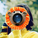 Hand-knitted Wool Camera Lens Animal Decoration Ring Baby Photo Guide Props(Orange Lion)