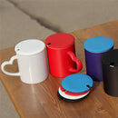 5 PCS Creative Cup Lids Food-grade Silicone Cup Cover Heat-resistant Safe Healthy Silicone Lid with Gap(White)