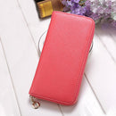 Women Long Wallet Zipper Phone Bag Korean Bow Multi-card Purse(Light Blue)