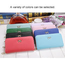 Women Long Wallet Zipper Phone Bag Korean Bow Multi-card Purse(Light Blue)