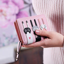 Cartoon Cat Cute Lady Wallet Card Pocket Coin Purse(Royal Blue)