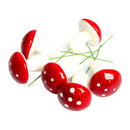 12 PCS / Set Mini Mushroom Shape Christmas Plant Flower Pot Holiday House Party Decorations(Red)