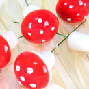 12 PCS / Set Mini Mushroom Shape Christmas Plant Flower Pot Holiday House Party Decorations(Red)
