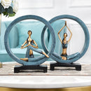 Modern Abstract Art Resin Yoga Pose Statue Yoga Studio Decorations(Pray)