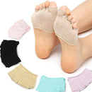 Women Invisible Non-slip Toe Socks Five Finger Socks(Light Pink Open Toe)