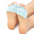 Women Invisible Non-slip Toe Socks Five Finger Socks(Light Green Open Toe)