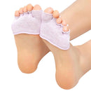 Women Invisible Non-slip Toe Socks Five Finger Socks(Light Purple Open Toe)