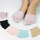 Women Invisible Non-slip Toe Socks Five Finger Socks(Black Full Toe)