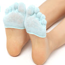 Women Invisible Non-slip Toe Socks Five Finger Socks(Light Green Full Toe)