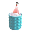 Outdoor Round Ice Bucket Bar with Lid Double Champagne Red Wine Beer Barrel, Size:S(Light Blue)