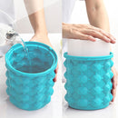 Outdoor Round Ice Bucket Bar with Lid Double Champagne Red Wine Beer Barrel, Size:S(Light Blue)