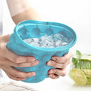 Outdoor Round Ice Bucket Bar with Lid Double Champagne Red Wine Beer Barrel, Size:S(Light Blue)