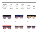 Women Oversized Square Frame Sunglasses Gradient Shades Sun Glasses(C2)