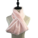 Women Winter Thicken Plush Faux Rabbit Fur Scarf Solid Color Warmer Neckerchief, Size:96 x 15cm(Pink)