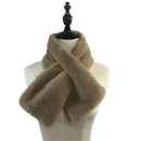 Women Winter Thicken Plush Faux Rabbit Fur Scarf Solid Color Warmer Neckerchief, Size:96 x 15cm(Khaki)