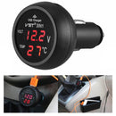 3 In 1 Car USB Charger Car Cigarette Lighter With Voltage Detection Display Multi-function Monitoring Table(Red)