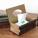 Retro Hand Drawn Book Style Tissue Box Case(Blue)