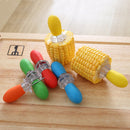 5 Pairs Outdoor BBQ Stainless Steel Corn Fork Fruit Fork Corn Device(Orange)